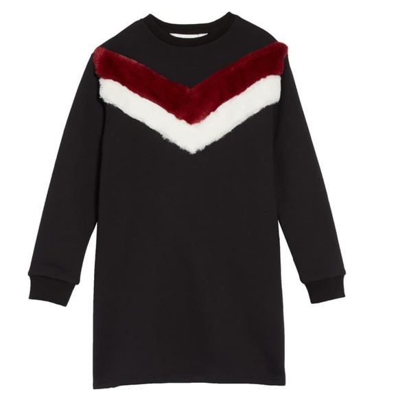 Eleven Paris Girls Faux Fur Sweatshirt Dress Girls Size 4 Norddstrom - Picture 4 of 5